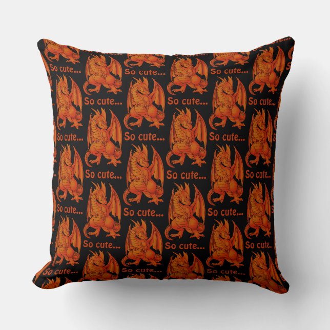 Coussin dragon orange tellement mignon (Recto)