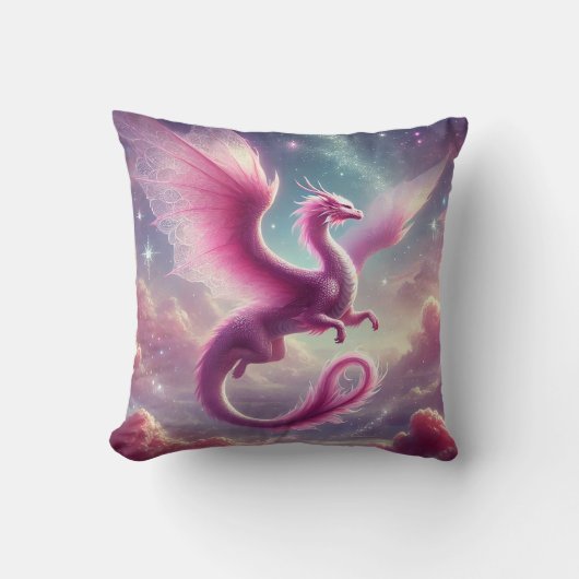 Coussin Dragon rose (Recto)