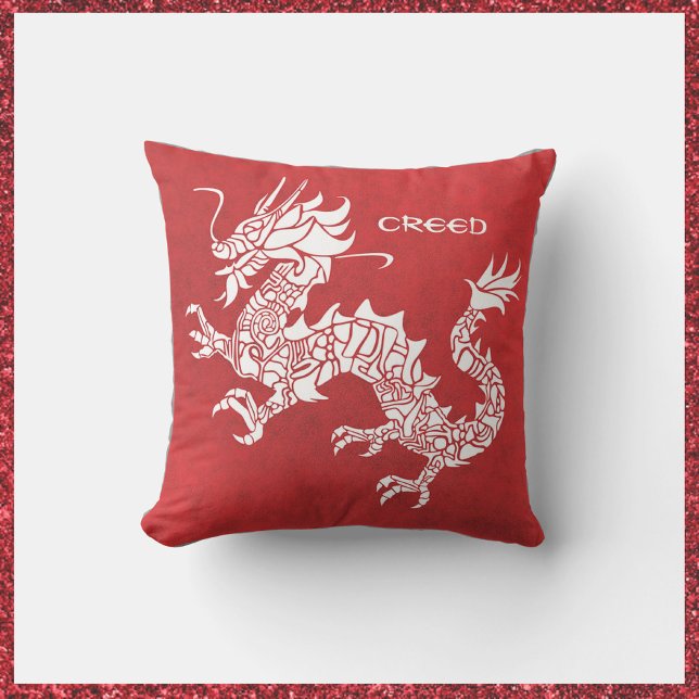Coussin Dragon rouge et blanc (Créateur téléchargé)