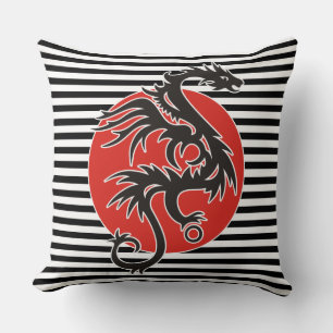 Coussin Dragon Sun - noir rouge blanc + vos idées