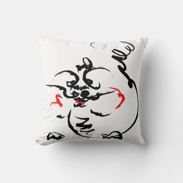 Coussin Dragon sur le blanc (Recto)