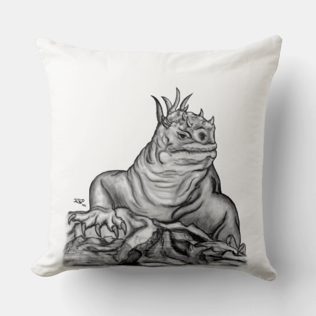 Coussin Dragon sur le rocher (Recto)