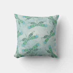 Coussin Dragonflies Boho en bleu
