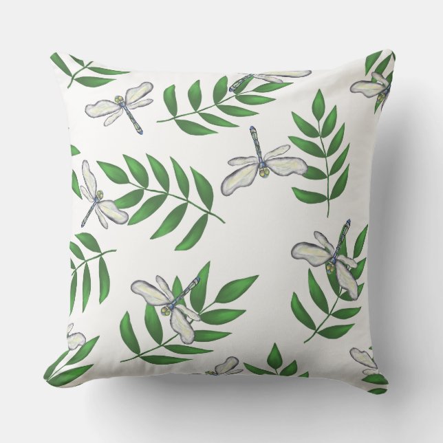 Coussin Dragonflies Tropicales Avec Foliage (Recto)