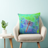 Coussin Dragonfly Abstrait en bleu (Chaise)