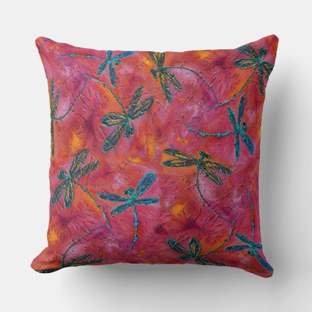 Coussin Dragonfly Dance Hot Fuchsia (Recto)