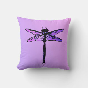 Coussin Dragonfly japonaise vintage, améthyste violet