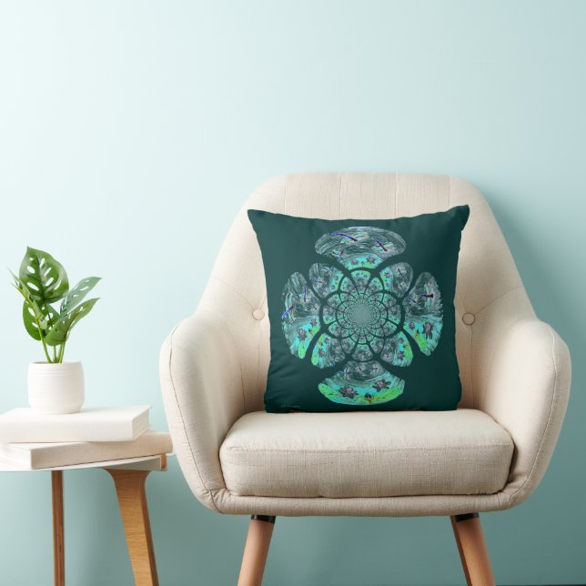Coussin Dragonfly Lillies Flowers Motif (Chaise)