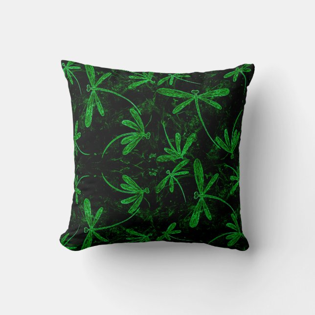 Coussin Dragonfly Neon Green (Recto)