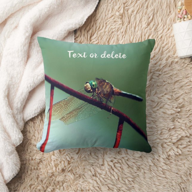 Coussin Dragonfly On Wire Fence Personnalisé (Couverture)