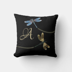 Coussin Dragonlies sur Monogramme noir