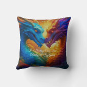 Coussin Dragons colorés en amour (Verso)