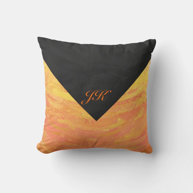 Coussin Dragons Oeil orange et noir Monogramme (Recto)