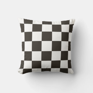 Coussin Drapeau À damiers (noir et blanc) (Motif du vérifi