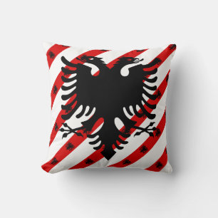 Coussin Drapeau albanais de rayures