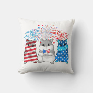 Coussin Drapeau américain 4 juillet Joyeux Cochon De Guiné