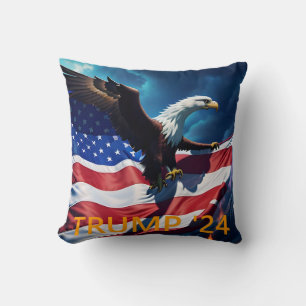 Coussin Drapeau américain Aigle TRUMP 2024