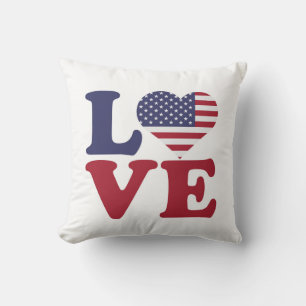 Coussin Drapeau américain amour patriotique