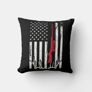 Coussin Drapeau américain Chasse Chasse Chasse Fun Chasse 