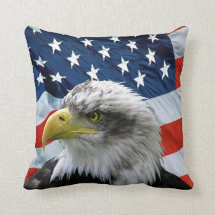 Coussin Drapeau américain chauve d'Eagle