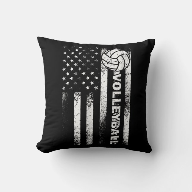 Coussin Drapeau américain de volleyball Fun États-Unis Pat (Recto)