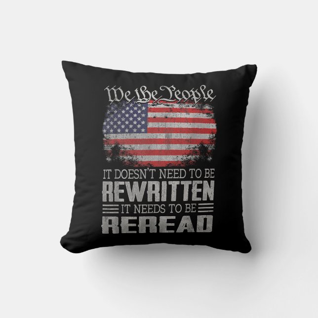 Coussin Drapeau américain La constitution des États-Unis d (Recto)