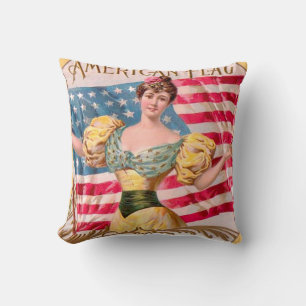 Coussin Drapeau américain Lady Liberty Independence