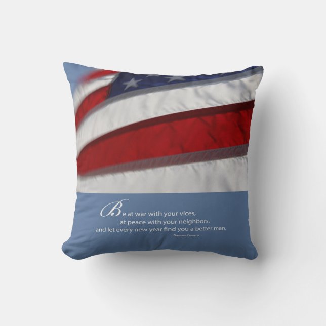 Coussin Drapeau américain patriotique (Recto)