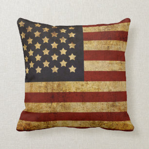Coussin Drapeau américain patriotique grunge vintage des