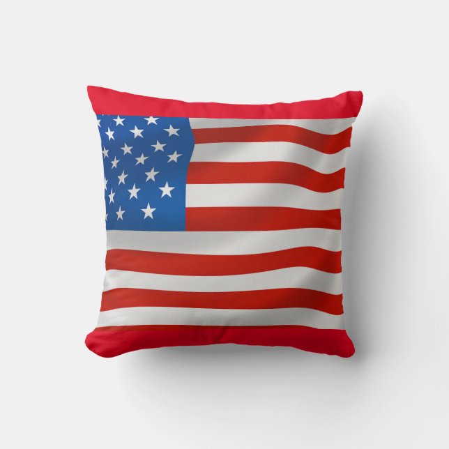 COUSSIN DRAPEAU AMÉRICAIN PATRIOTIQUE JEU DE PILOTE (Recto)