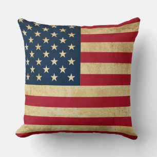 Coussin Drapeau américain patriotique vintage