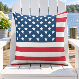 Coussin Drapeau Américain Rouge Blanc Bleu Patriotique