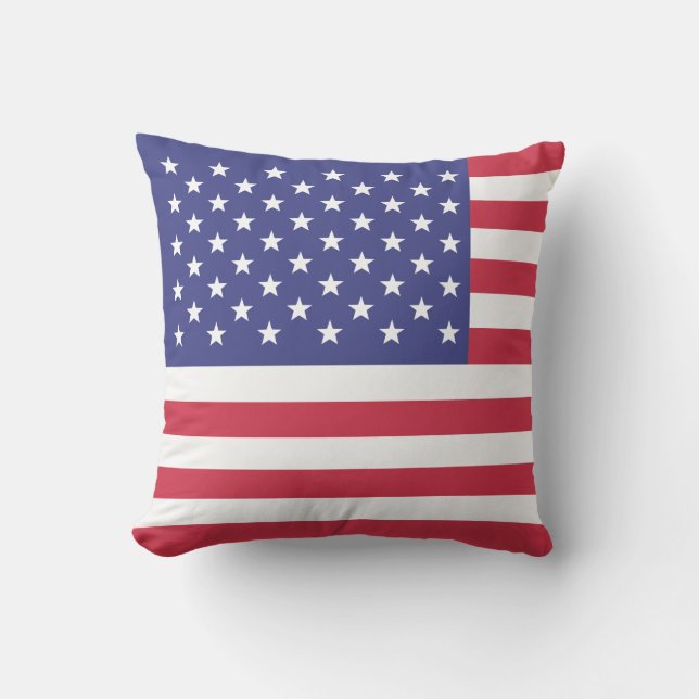 Coussin Drapeau américain Rouge Bleu Bleu USA Patriotique (Recto)