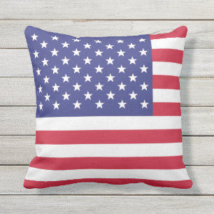 Coussin Drapeau américain Rouge Bleu Bleu USA Patriotique