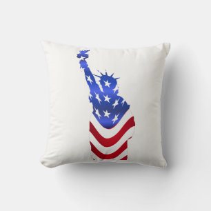 Coussin Drapeau américain Statue de la Liberté Jetez l'ore