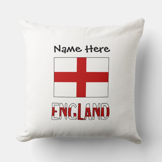 Coussin Drapeau anglais d'Angleterre noir personnalisation (Recto)