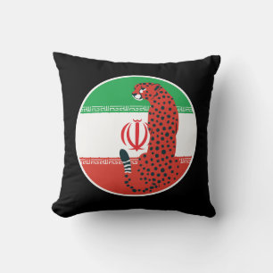 Coussin Drapeau animal national iranien Iran Cheetah