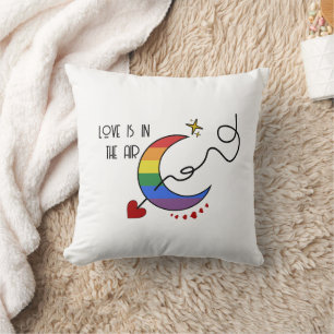 Coussin Drapeau arc-en-ciel LGBTQ Amour dans l'air