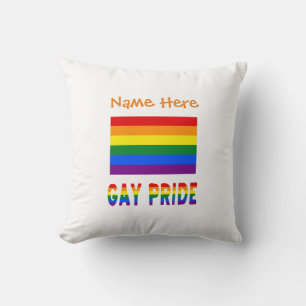 Coussin Drapeau arc-en-ciel personnalisé de la fierté LGBT