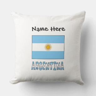 Coussin Drapeau argentin Argentine Texte personnalisé