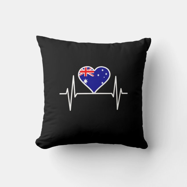 Coussin Drapeau Australie Battement de coeur (Recto)