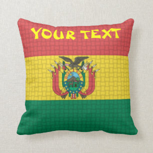 Coussin Drapeau bolivien de la Bolivie : AJOUTEZ LE TEXTE