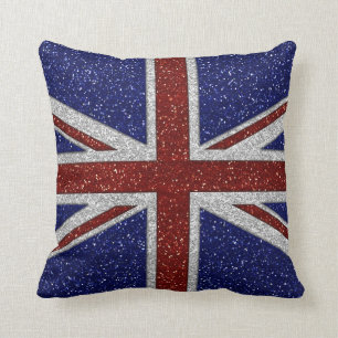 Coussin Drapeau brillant d'Union Jack d'étincelle de