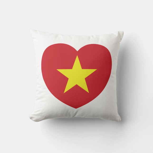 Coussin Drapeau cardiaque du Vietnam (Recto)