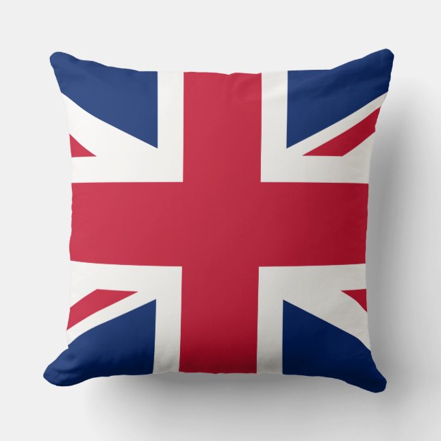 Coussin Drapeau classique Union Jack Rouge Blanc Bleu UK (Recto)