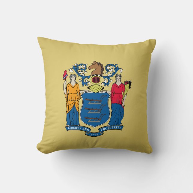 Coussin Drapeau cool De L'État Du New Jersey (Recto)