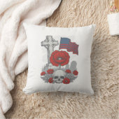 Coussin Drapeau coquelicot commémoratif Croix Gravure Vint (Couverture)