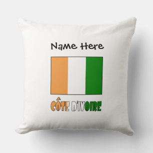 Coussin Drapeau Côte d'Ivoire Côte d'Ivoire Personnalisé N