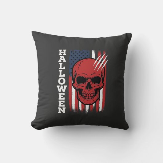 Coussin Drapeau crâne Halloween Vector Design_1 (Recto)