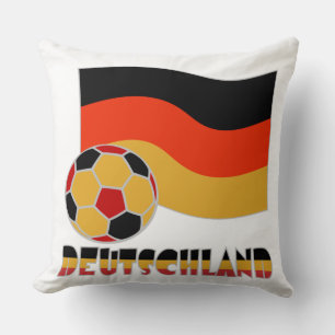 Coussin Drapeau d'Allemagne avec ballon de football gris b